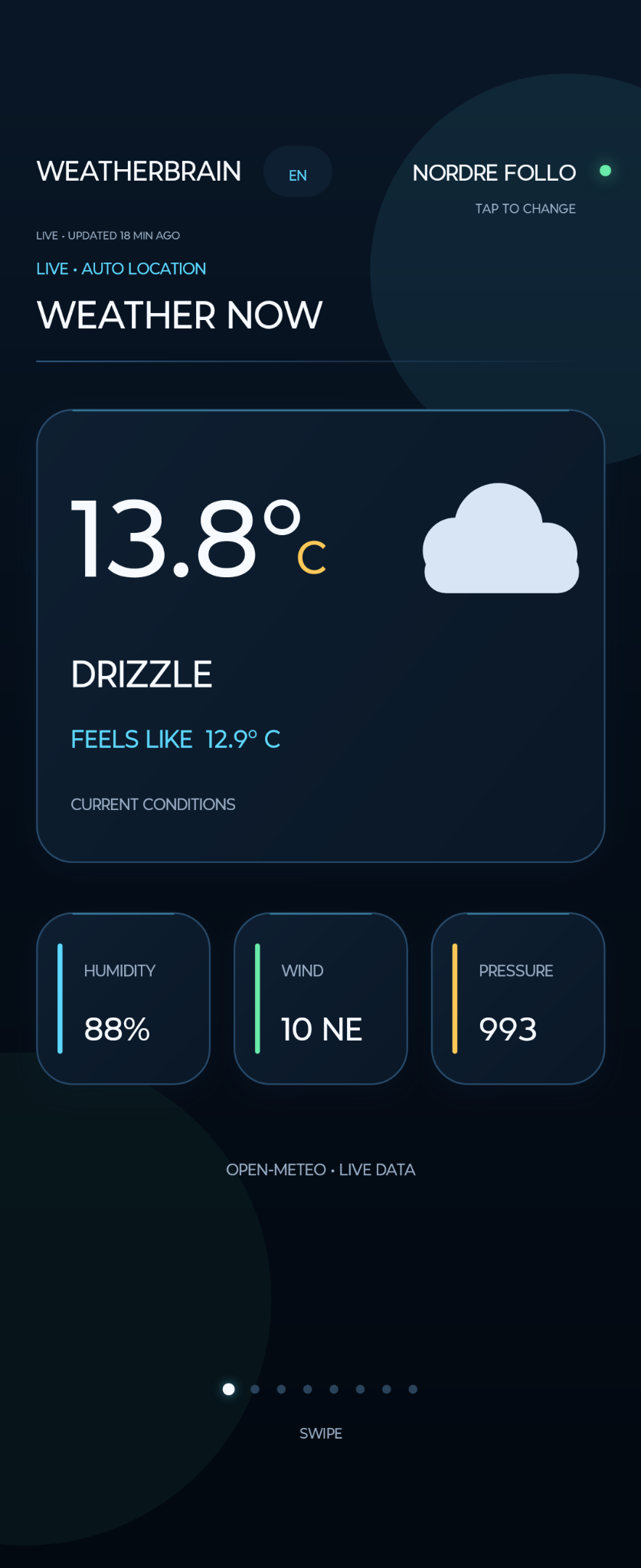 Real WeatherBrain app screenshot